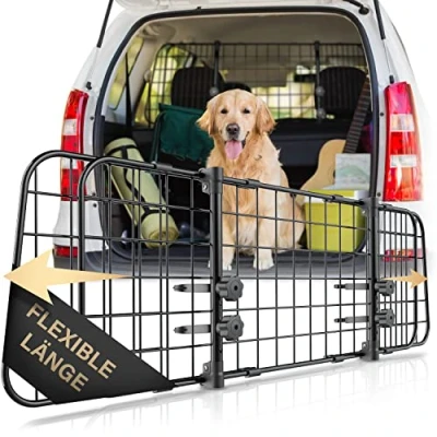 Afbeelding van Universele kofferbackscheidingsrooster voor honden, hondenrooster het vervoer van elke hond, beschermingsrooster met hoofdsteunbevestiging, traploos verstelbare kofferbackbeschermingsrooster