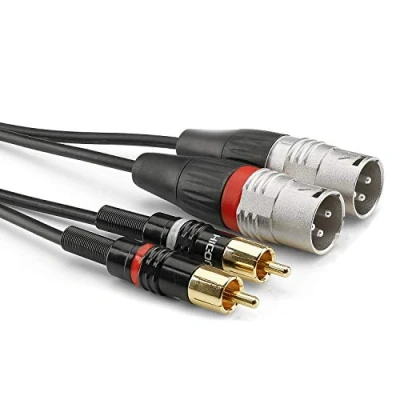 Afbeelding van Hicon HBP M2C2 0150 audio adapterkabel [2x RCA stekker 2x XLR 3 polig] 1,50m zwart