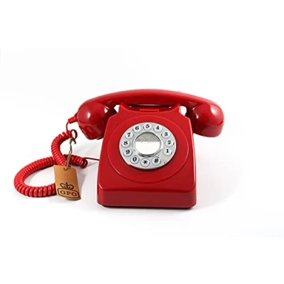 Afbeelding van GPO 746PUSHRED Telefoon retro jaren ‘70, druktoetsen, rood