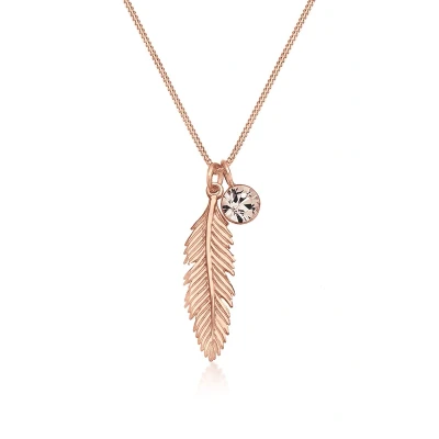 Afbeelding van Elli Feather Ketting Rose goldcoloured, Dames, Maat: 55, gold coloured