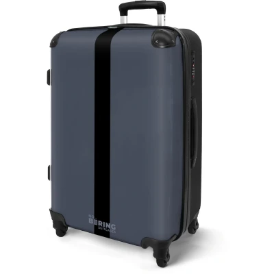 Afbeelding van NoBoringSuitcases.com® Koffer groot Rolkoffer lichtgewicht Blauw met zwarte streep Reiskoffer 4 wielen Grote trolley XL 20 kg bagage