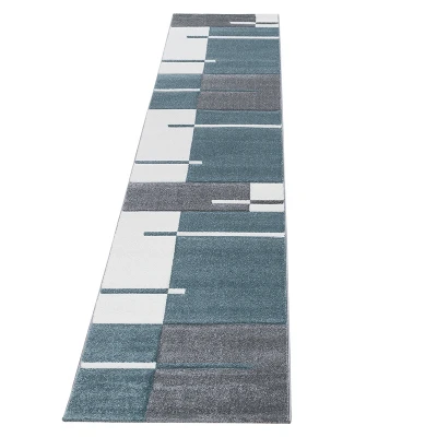 Afbeelding van Moderne Loper Tetris Blauw 1310 80x300cm Adana Carpets