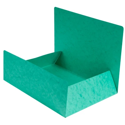 Afbeelding van Exacompta ref. 56415E Doos van 25 glanskartonnen mappen met 3 kleppen zonder elastiek 390 g/m² FSC® gecertificeerde map Afmetingen: 24 x 32 cm voor A4 documenten kleur groen