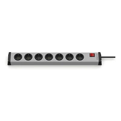 Afbeelding van Ehmann 0201e60072301 universele stekkerdoos 7 voudig plus, zilver zwart