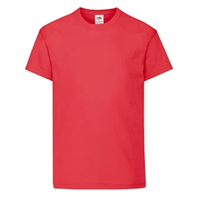 Afbeelding van Fruit of the Loom Unisex Kids Originele T shirt met korte mouwen en ronde hals, Red (Rot), 7 8 jaar