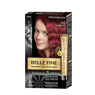Afbeelding van Belle`Fine No.6.5 mahonie haarkleur crème met Keratine, Argan, amandel en olijfolie