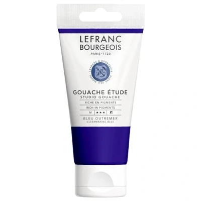 Afbeelding van Lefranc Bourgeois 301920 Study Gouache sterke, lichtechte, dekkende kleuren in de 80ml tube Ultramarijnblauw