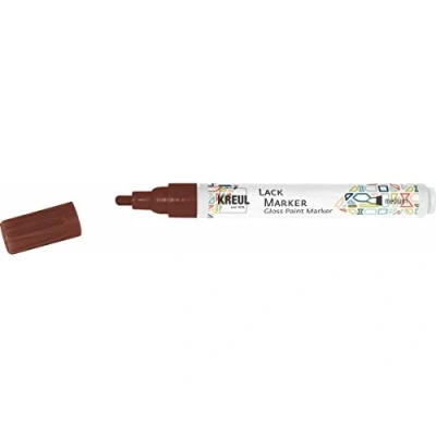 Afbeelding van KREUL 47018 Middelbruin lakkrijt, met ronde punt, lijndikte 2 4 mm, voor het ontwerpen, labelen en versieren van kleine, originele geschenken, kaarten, enz.