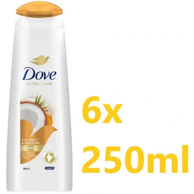 Afbeelding van 6x Dove Coconut &amp; Restore Shampoo 250ml