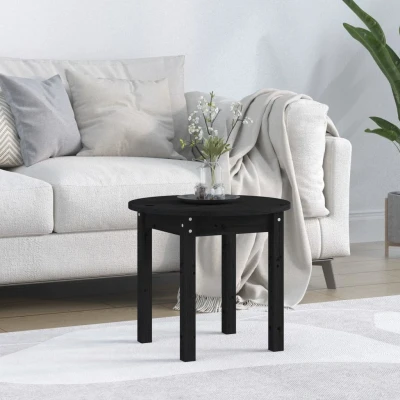 Afbeelding van Salontafel Ø 45x40 cm massief grenenhout zwart