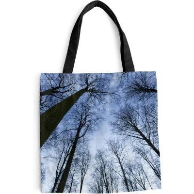Afbeelding van MuchoWow® Schoudertas Strandtas Big Shopper Boodschappentas Bos Bomen Lucht 40x40 cm Katoenen tas