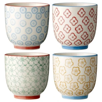 Afbeelding van Mokken bekers &quot;Emma&quot; / 4 kleuren gesorteerd/set van handgemaakt
