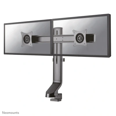 Afbeelding van FPMA D860DBLACK is een bureausteun voor twee flat screens t/m 27 inch (69 cm).