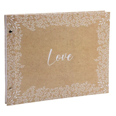 Afbeelding van Exacompta ref. 60234E 1 Fotoalbum met schroeven LOVE 40 witte pagina&#039;s Formaat 37x29cm bedrukte papieren omslag matte coating KRAFT capaciteit van 160 foto&#039;s