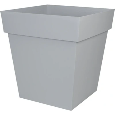 Afbeelding van EDA Bloempot Toscane vierkant grijs kunststof L32xH32 cm