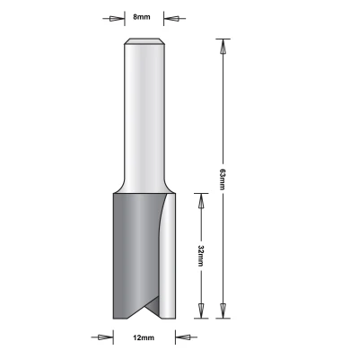 Afbeelding van Hitachi 8 mm groeffrees 12 x 32 63mm