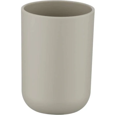 Afbeelding van WENKO Tandenborstelbeker Brasil, beker voor tandenborstel en tandpasta, tandenborstelhouder de badkamer of gastentoilet, tandenbeker van onbreekbaar kunststof, BPA vrij, Ø 7,3 x 10,3 cm, taupe