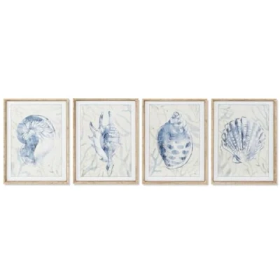 Afbeelding van Schilderij Home ESPRIT Mediterrane Schelp 45 x 2,5 60 cm (4 Stuks)