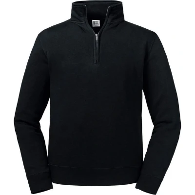 Afbeelding van Russell Heren Authentieke Zip Neck Sweatshirt (Zwart)