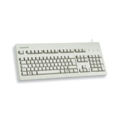 Afbeelding van CHERRY G80 3000, Internationale lay out, QWERTY toetsenbord, bedraad mechanisch MX BLUE SWITCHES, lichtgrijs