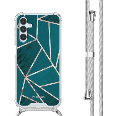 Afbeelding van Samsung Galaxy A15 (5G) Hoesje Kunststof iMoshion Koordhoesje/Softcase/Backcover Petrol Green Graphic Telefoonhoesje