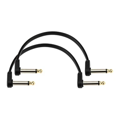 Afbeelding van D&quot;;Addario PW FPRR 206OS Flat Patch Cable mono jack offset haaks 15 cm (set van 2)