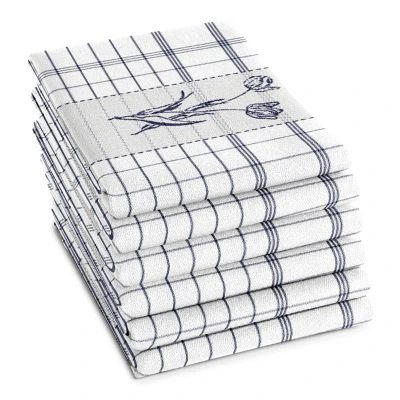 Afbeelding van Theedoek DDDDD Lisse Blue (set van 6)