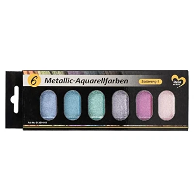 Afbeelding van Ideen mit Herz Metallic aquarelverf set van 6 kleuren (sortering 1)