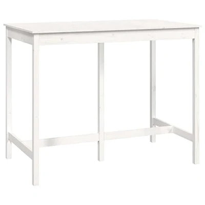 Afbeelding van vidaXL Bartafel 140x80x110 cm massief grenenhout wit, bistrotafel, terrastafel, tafeltje, cafétafel, tafel, bistro eettafel, bistrotafels