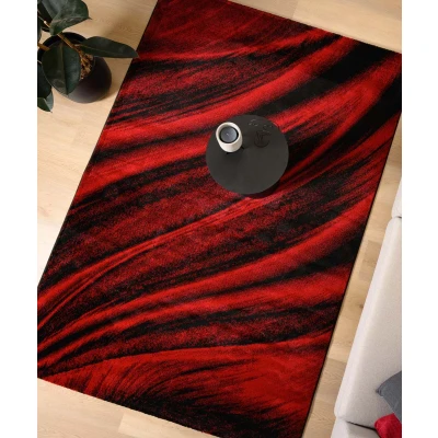 Afbeelding van Modern Tapijt/Vloerkleed Vision Rood/zwart 80x300 Cm