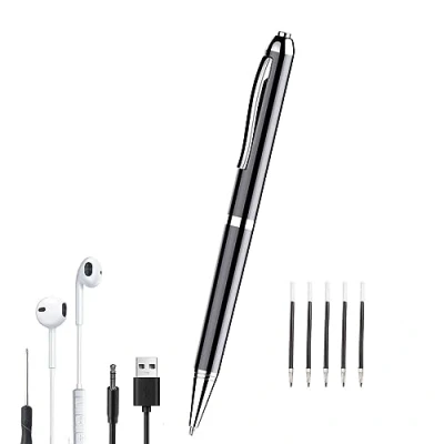 Afbeelding van Feloyal Voice Recorder, pen, 64 GB, professionele spraakrecorder met stemactivering en MP3 weergave, mini recorder voor vergaderingen, interviews onderwijs
