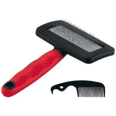 Afbeelding van Ferplast Slicker Borstel Rood&amp;Zwart Hondenvachtborstel Medium