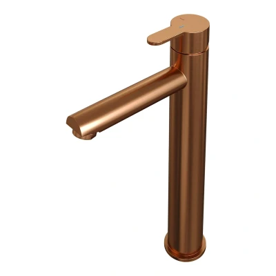 Afbeelding van Brauer Copper Edition Wastafelmengkraan opbouw hoog model d PVD geborsteld koper