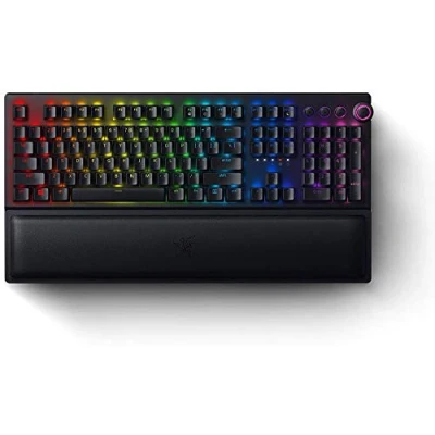 Afbeelding van Razer BlackWidow V3 Pro (Green Switch) Draadloos Mechanisch Gaming Toetsenbord (Klikkende Mechanische Schakelaars, RGB Chroma, Palm Rest, Bluetooth, USB C) QWERTZ DE Layout zwart
