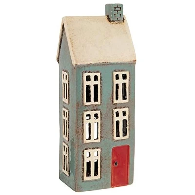 Afbeelding van Village Pottery Tall Grey House Theelichthouder
