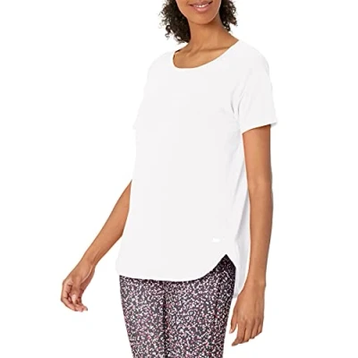 Afbeelding van Amazon Essentials Women&#039;s Lichtgewicht Studio T shirt met ronde hals en casual pasvorm (verkrijgbaar in grote maten), Wit, M