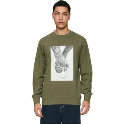 Afbeelding van Mister Tee Trust 2.0 Crewneck Sweater, Heren, Maat: Large, Olive
