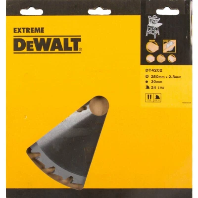 Afbeelding van DeWalt Accessoires Cirkelzaagblad 250x30x24t, vlaktand en spaanbegrensd, positief 10, kerf 2,8mm DT4202 QZ