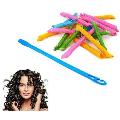Afbeelding van Magic Curls Wave Formers 18 stuks 15 tot 25cm Krulspelden Haarrollers Hair Curler Volledige Set Krullen Zonder Hitte