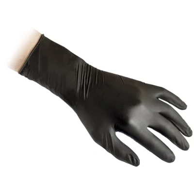 Afbeelding van REFLEXX n79p / S Extra lang, 30 cm, poedervrij nitril handschoenen, Large, zwart, 50