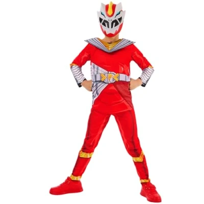 Afbeelding van Power Rangers Cosmic Fury Red Ranger kinderpakje Maat 98 104