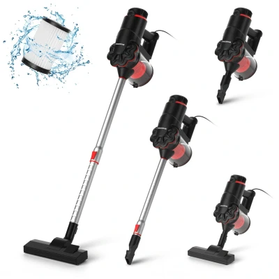 Afbeelding van Aigostar Cyclone 2 in 1 hand verticale stofzuiger 600 W, 15 Kpa zuigkracht, HEPA filter, met telescopische buis, vloerborstel en smal mondstuk.