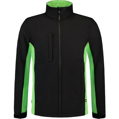 Afbeelding van Tricorp 402002 Softshell Bicolor Zwart/Limoen 8XL