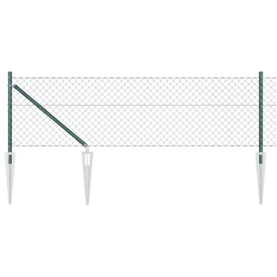 Afbeelding van vidaXL kettingomheining met 13 spike palen 0.4x25 m gegalvaniseerd staal