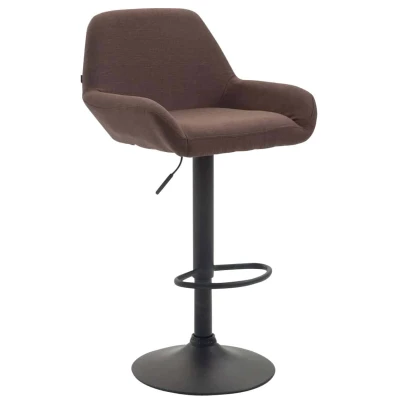 Afbeelding van Barkruk Mysen Stof Zwart Frame Bruin