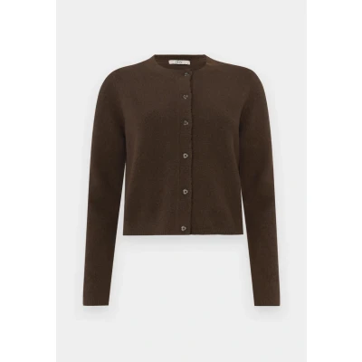Afbeelding van Jacqueline De Yong Jdychloe Life L S Cardigan Knt Noos 15330581 Donker Bruin Dames The Stone