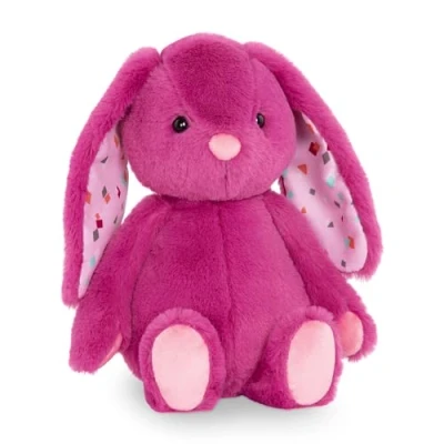 Afbeelding van B. toys by Battat BX1925C30Z Plumberry Bunny Happy Hues pluche haas, zacht en behaaglijk, vanaf 0 maanden, fuchsia, 30,48 cm