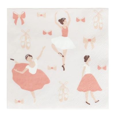 Afbeelding van My little day papieren servetten ballerina 20 stuks 16,5 x themafeest kinderfeest