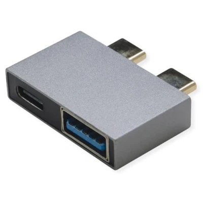 Afbeelding van ROLINE USB 3.2 Gen 2 Adapter, 2x type C 1x A + C, M/F, zilver