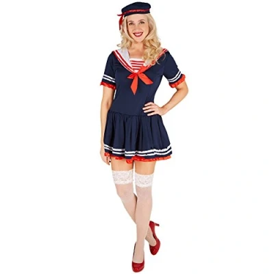 Afbeelding van dressforfun Marinedame M verkleedkleding kostuum halloween verkleden feestkleding carnavalskleding carnaval feestkledij partykleding 301425